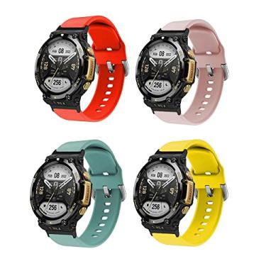Imagem de Senter Tiras de substituição de borracha macia premium de liberação rápida para relógio inteligente Amazfit T-rex 2