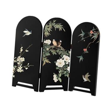 Imagem de UGPLM Divisória de ambiente de mesa dobrável, peça de decoração tradicional chinesa com estilo para armário, estante e inauguração de casa, 30x25cm