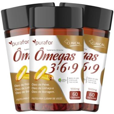 Imagem de Suplemento Alimentar Kit com 3 Omega 3,6 e 9 com 60 Cápsulas de 1000 Mg