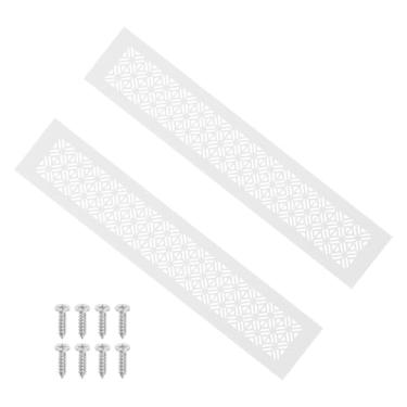 Imagem de PATIKIL Capa de ventilação de porta de 40,6 x 7,6 cm, 2 peças de cobertura de ventilação de grade de alumínio resistente com parafusos de montagem para porta de guarda-roupa de armário, branca