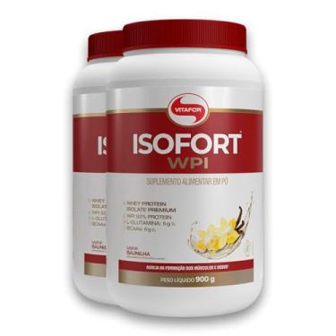 Imagem de Kit 2 Isofort Vitafor Whey Protein 900g Baunilha