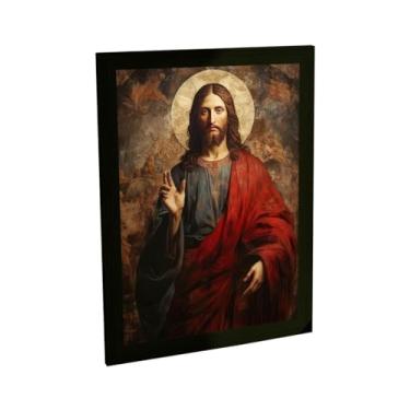 Imagem de Quadro Decorativo Religioso Ilustração Jesus Cristo Decoração Poster Quarto Sala