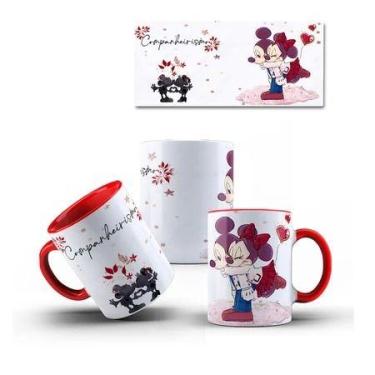 Imagem de Caneca Mickey e Minnie COM SEU NOME Vermelha Vários Modelos - loja din