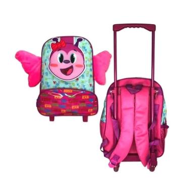 Imagem de Mochila Infantil Escolar Borboleta Rosa Com Rodinha 13 Lts