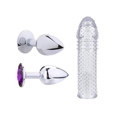 Imagem de Kit Capa Peniana Extensora 16cm + Plug Anal