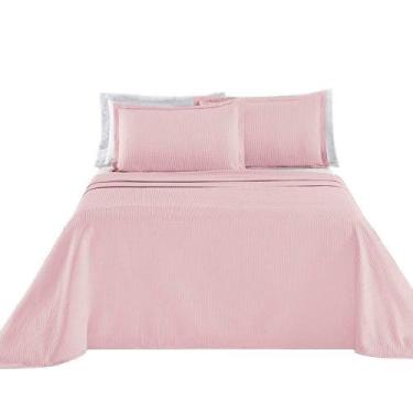 Imagem de Kit Cobre Leito Colcha Sorento Queen 3 Peças Piquet 100% Algodão Premi