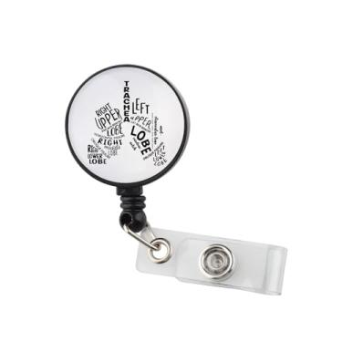 Imagem de Carretel de crachá RT Suporte de crachá de identificação de terapeuta respiratório presente de terapeuta pulmonologista presente de agradecimento para enfermeira médica (carretel de crachá de pulmão)