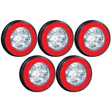 Imagem de 5 Lanterna Traseira Vermelho Halo Light Led 24v Luz Re