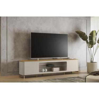 Imagem de Rack Bancada p/ TV até 85 Pol Santorini c/ 2 Portas 1 Prateleira de Vi