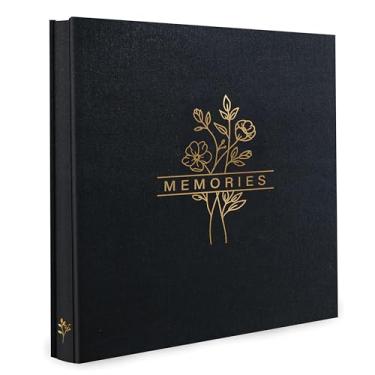 Imagem de Holoary Álbum de fotos 10 x 15 cm, álbum de fotos com 500 bolsos, capa de tecido de linho, livro grande para fotos, álbuns de fotos 10 x 15 cm para lembranças, casamentos, viagens (preto)