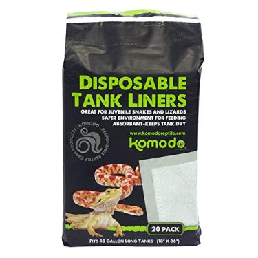Imagem de Komodo Reptile Terrarium Repti-Pads 18" X 36" Disposable Tank Liners | Absorbant - Keeps Tank Dry | Fits 40 Gallon Aquarium Habitat, 20 Pack