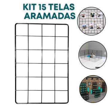 Imagem de Kit 15 Painel Aramado 20x30cm Decoração Minimalista Galeria Fotos Orga