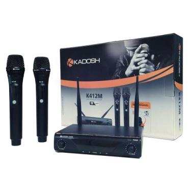 Imagem de Microfone Profissional de Mão Duplo Sem fio K412M - KADOSH