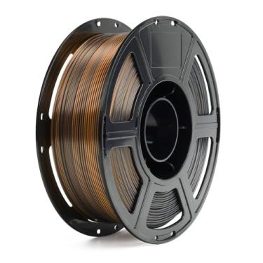 Imagem de FLASHFORGE Filamento de seda de duas cores, preto e dourado, 2 em 1, filamento PLA de seda de coextrusão 1,75 mm, carretel de mudança de cor de 1 kg (2,2 lbs), precisão dimensional +/- 0,02 mm