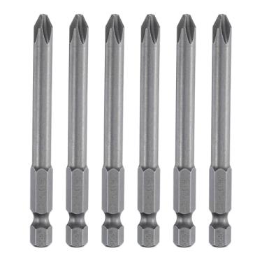 Imagem de HARFINGTON 6 peças de chave de fenda Phillips número 2 PH2 haste sextavada de 75 mm de comprimento magnético S2 aço industrial broca elétrica cabeça cruzada broca elétrica 0,24" (6 mm) haste