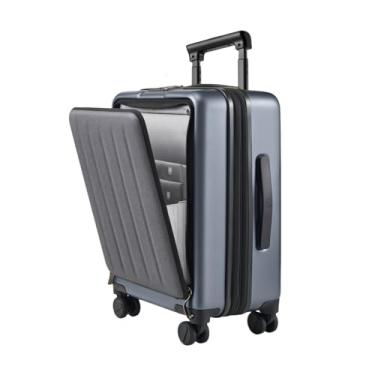Imagem de Mala de bordo NINETYGO, 56x35x23 cm aprovada por companhias aéreas, com bolso frontal, compartimento frontal de 50 cm para laptop, expansível, rodas giratórias duplas, policarbonato rígido, trava TSA
