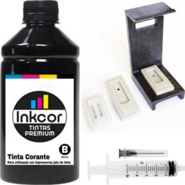 Imagem de Tinta Recarga Compativel Impressora HP Cartucho 667 667 XL Preto + Sug