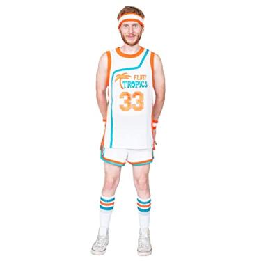 Imagem de Jackie Moon Basketball Player Flint Tropics #33 Jersey and Shorts Halloween Costume Cosplay