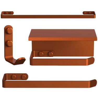 Imagem de Kit de Acessórios Para Banheiro 4 Peças Rose Gold UN MAX - Unidas Stor