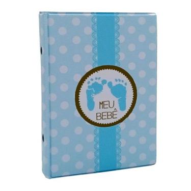 Imagem de Álbum De Fotos Bebê 10x15 Para 100 Fotos - Photoalbum Universal, Azul
