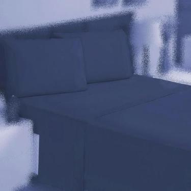 Imagem de Jogo Cama Casal 3P Lençol Sem Elástico + Fronha 100% Algodão - Ametist