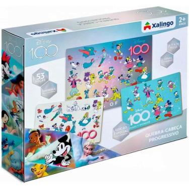 Imagem de Quebra-Cabeça Progressivo Disney 100 Anos 8-15-30 Peças - Xalingo