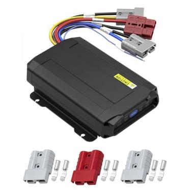 Imagem de AMOMD Carregador de bateria DC-DC de entrada dupla 12V 25A com MPPT adequado para baterias de chumbo-ácido, AGM/gel, cálcio, LiFePO4 com conector Anderson, carga reversa para trailers, trailers