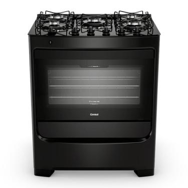 Imagem de Fogão de Piso Consul 5 Bocas Cfs5vbeuna Acendimento Automático Mesa de Vidro Preto Bivolt