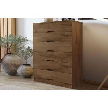 Imagem de Cômoda De Quarto Sevilha C- 6 Gavetas Braúna - Europa