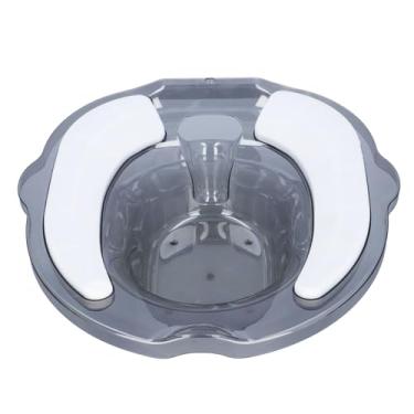 Imagem de Sitz Banho banheiro assento Hemorróida Perineum alívio pós -parto Cuidado 2500 ml TPR Cushion Sitz Bath Bath para mulheres Recuperação de gravidez (Cinza claro)