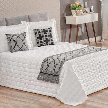 Imagem de Pezeira grécia queen 5 pçs jacquard  dupla face - morada dos enxovais,