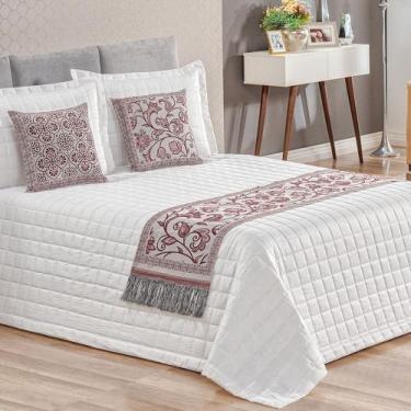 Imagem de Pezeira grécia queen 5 pçs jacquard  dupla face - morada dos enxovais,