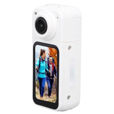 Imagem de Dpofirs 1080p Mini Câmera Corporal, Ação de Ação Vestível Cam 2.7k Com Controle de Aplicativos Wi -Fi, Lente Ajustável de 180 °, Adequada para Segurança, Trabalho, Guarda, Viagem (WHITE)