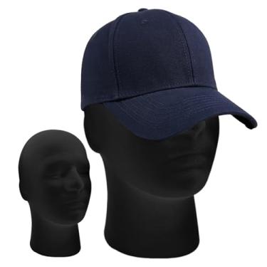 Imagem de Rrlihjgu Cabeça de Manequim - Modelo de Exposição Masculino em Veludo Preto com Espuma - Modelo de Exibição Preto para Cosmética de Óculos Auscultadores Perucas Chapéus Joias Lenços Acessórios de