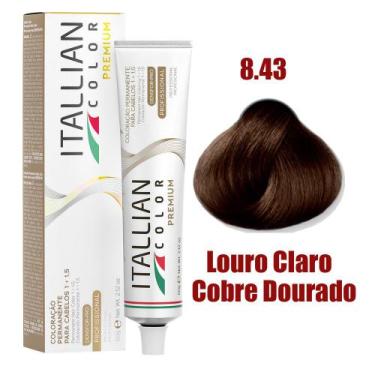 Imagem de Coloração Itallian 60g Louro Claro Cobre Dourado 8.43 Premium