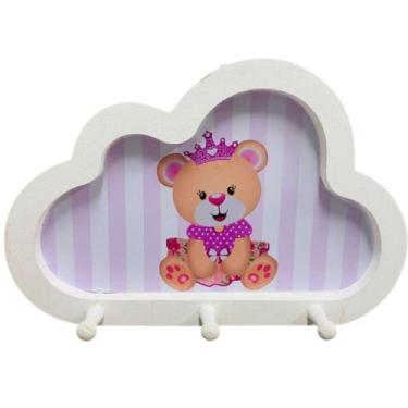 Imagem de Cabideiro Infantil Nuvem Ursinha Princesa - Senior, Branco