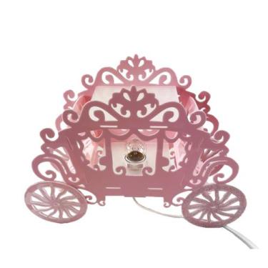 Imagem de Luminária abajur carruagem princesa rosa quarto menina - Vitrine Dos L