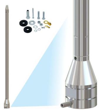 Imagem de Prolongador Alongador Inox 60cm Haste Maria Mole + Parafusos Anti-Furt