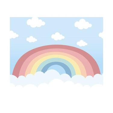 Imagem de Papel de Parede Adesivo Infantil Arco-íris Quarto Bebe - 737pcm - Allo