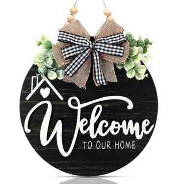 Imagem de Sinal de boas-vindas FBOUPYU 3D de 30 cm para decoração de casa de faz