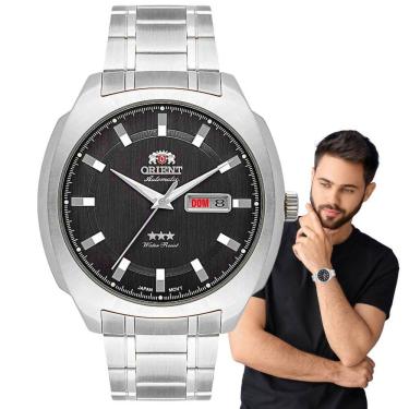 Imagem de Relógio Orient Masculino Mecânico Automático 3 Estrelas Aço Inóx Prova Dágua Casual Prata F49SS022 P1SX