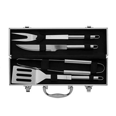 Imagem de Kit Churrasco Com 4 Peças E Maleta Em Aço Inox - UnyGift