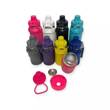 Imagem de Garrafa Térmica inox Infantil 350ml tampa com rosca (Rosa)