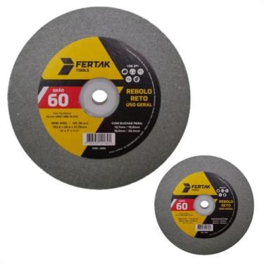 Imagem de Kit com 2 - Rebolo Reto Uso Geral 6 x 3/4 x 1.1/4 Grão 60 - Fertak