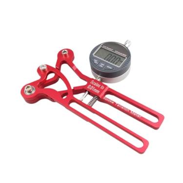 Imagem de Aymzbd Ferramenta de Reparo de Medidor de Tensão de Raio Eletrônico, Liga de Alumínio Leve para Ciclismo com Visor Digital, Ferramenta de Alinhamento de Aro, Vermelho