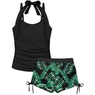 Imagem de Maiô TALLWH Girl Halter Tankini, 2 peças, tamanho 7-8