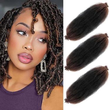 Imagem de Extensões de cabelo Hbegant Springy Afro Twist 16 cm, 3 pacotes