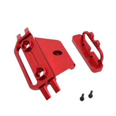 Imagem de oshhni Protetor frontal de carro RC 1/14, proteção de esteira RC, modelo de controle remoto, fácil de instalar, substituição de barra de proteção de metal, Vermelho