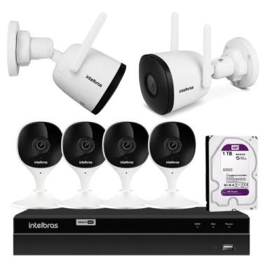 Imagem de Kit de Câmeras de Segurança WiFi Full HD com 6 Câmeras, NVR 4K e HD 1T