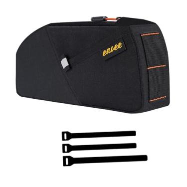 Imagem de kowaku Bolsa de armazenamento para quadro de bicicleta, bolsa para tubo de bicicleta, mochila de ciclismo com alça, para telefone, ferramentas, acessórios, Preto